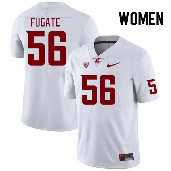 Women #56 Gavin Fugate Washington State Cougars College Football Jerseys Stitched Sale-White